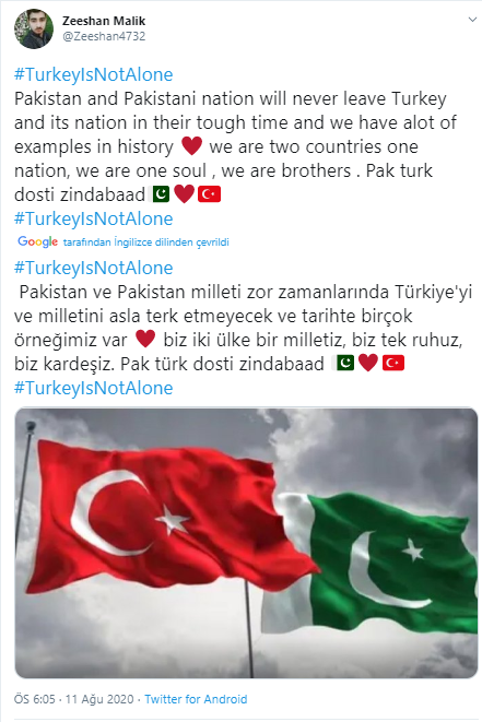 Foto - Kardeş ülkeden Türkiye'ye destek! 'Yalnız değilsiniz'