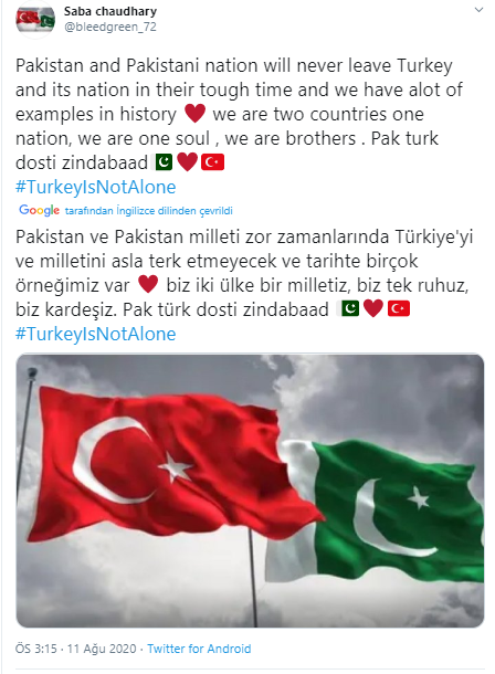 Foto - Kardeş ülkeden Türkiye'ye destek! 'Yalnız değilsiniz'