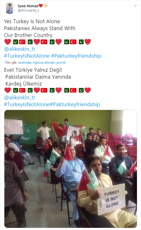 Foto - Kardeş ülkeden Türkiye'ye destek! 'Yalnız değilsiniz'
