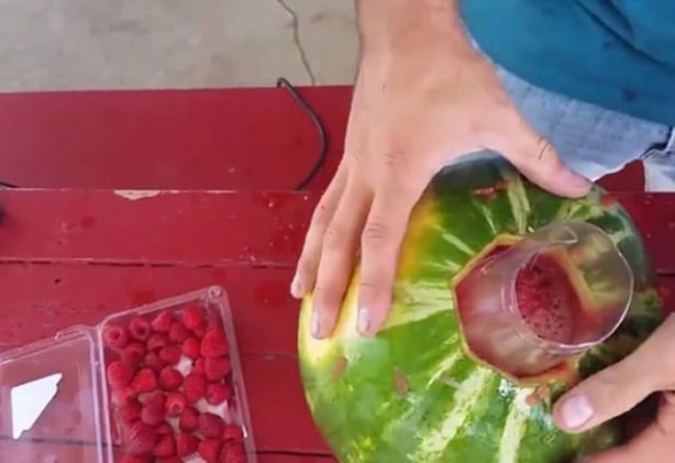 Foto - Karpuz yemeye yeni bir boyut!