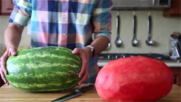 Foto - Karpuzu öyle şekillere soktu ki!