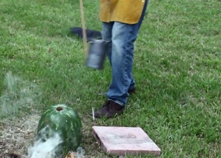 Foto - Karpuzun içine alüminyum dökülürse...