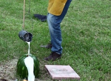 Foto - Karpuzun içine alüminyum dökülürse...