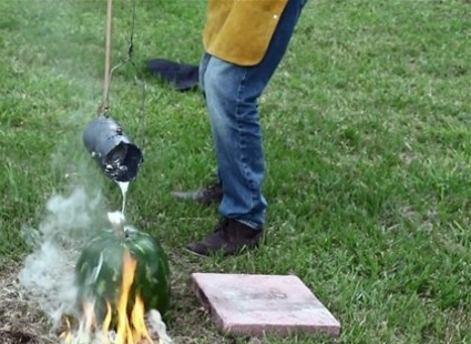 Foto - Karpuzun içine alüminyum dökülürse...