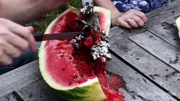 Foto - Karpuzun içine erimiş alüminyum dökülürse...