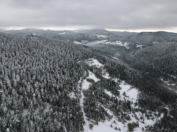 Foto - Kastamonu'da kar manzarası dronla görüntülendi