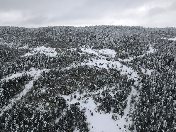 Foto - Kastamonu'da kar manzarası dronla görüntülendi