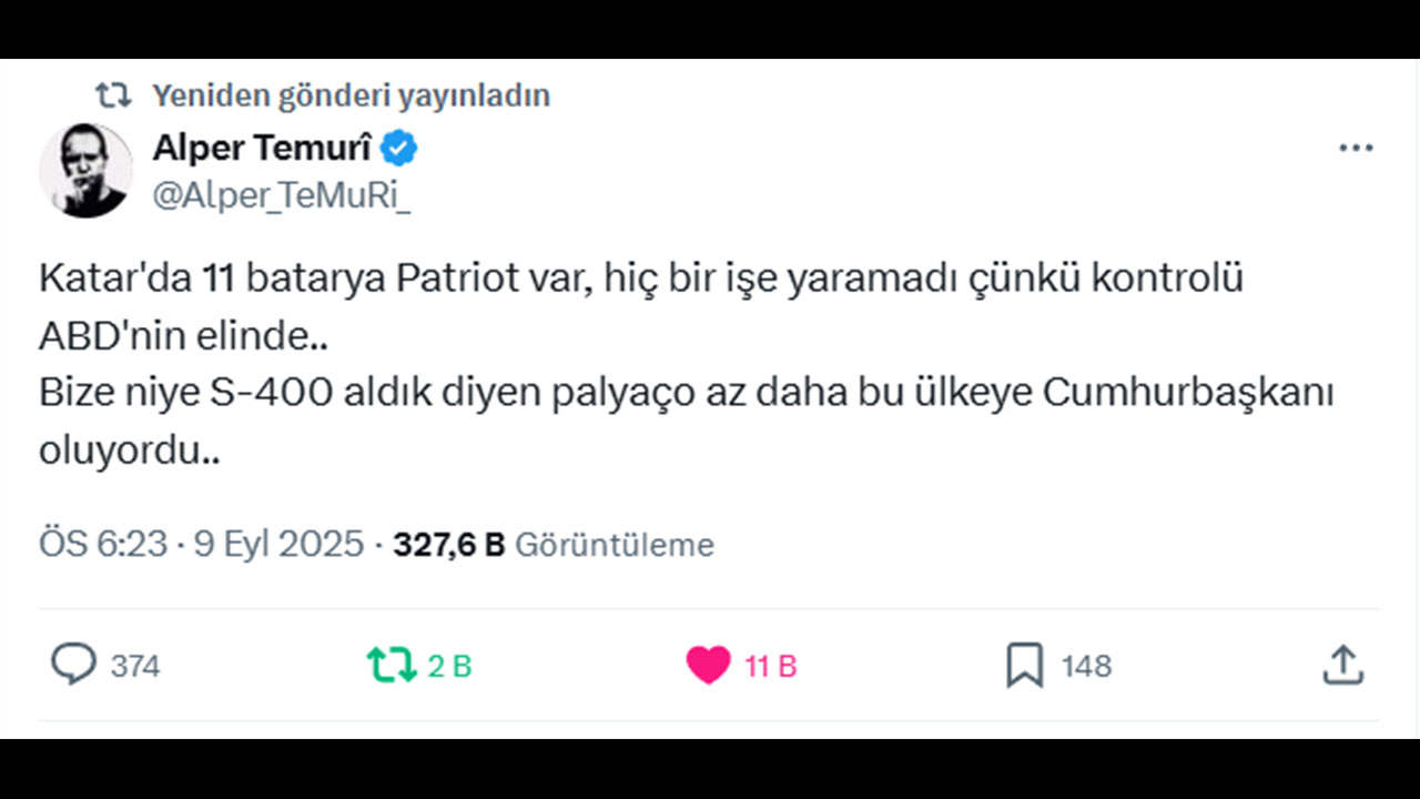 Foto - Katar’daki İsrail saldırısını bu sözlerle yorumladı: ‘Niye S-400 aldık’ diyen palyaço az daha bu ülkeye cumhurbaşkanı oluyordu