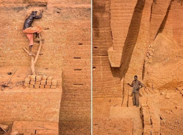 Foto - Kayalık tepelerden tuğla çıkarıyorlar!