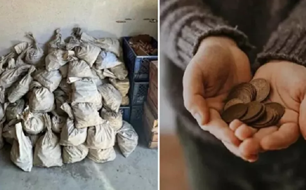 Foto - Kayınpederinin evini temizlerken resmen hazine buldu! Çuvallar dolusu, her yerden fışkırdı