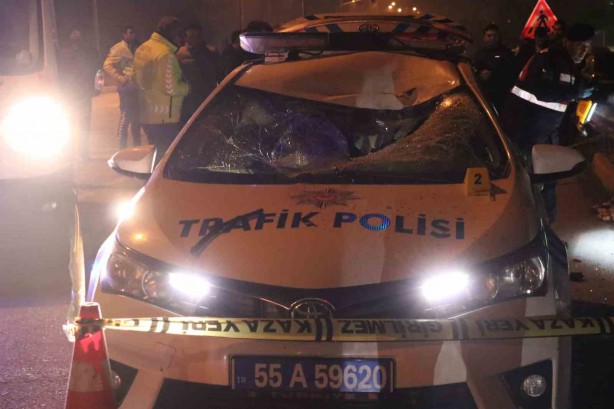 Kazadan kaçan otomobilin çarptığı 1 polis şehit oldu