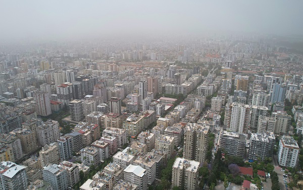 Foto - Kenti kaplayan toz bulutu dronla görüntülendi