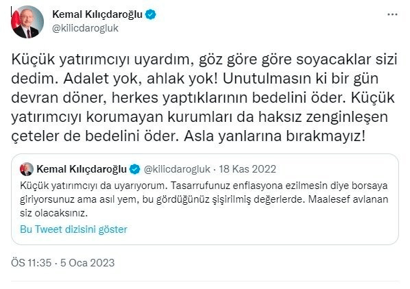 Foto - Kılıçdaroğlu'nu dinleyenlerin tamamı battı; Kalanlar kazancına kazanç ekledi