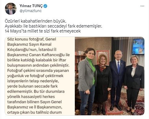Foto - Kılıçdaroğlu’nun seccadeye ayakkabı ile basmasına siyasilerden peş peşe tepkiler