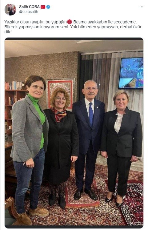 Foto - Kılıçdaroğlu’nun seccadeye ayakkabı ile basmasına siyasilerden peş peşe tepkiler