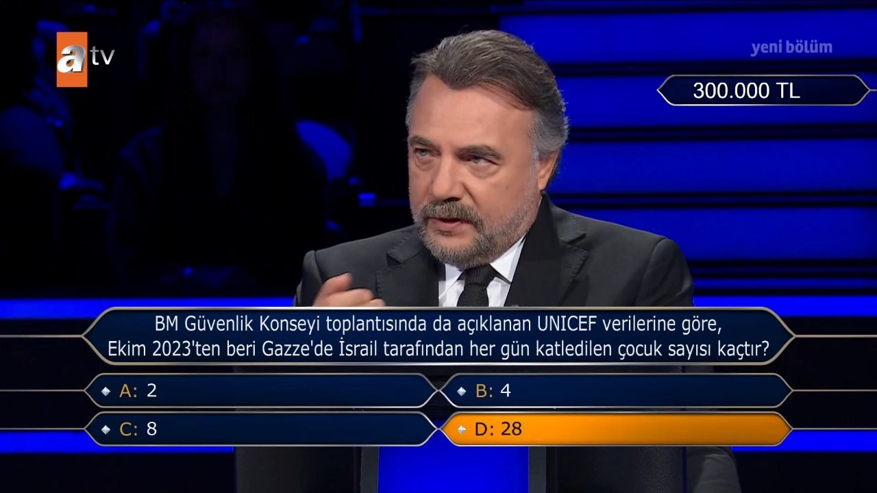 Foto - Kim Milyoner Olmak İster’e "Gazze" sorusu damga vurdu! Yarışmacının cevabı hüzünlü anlar yaşattı