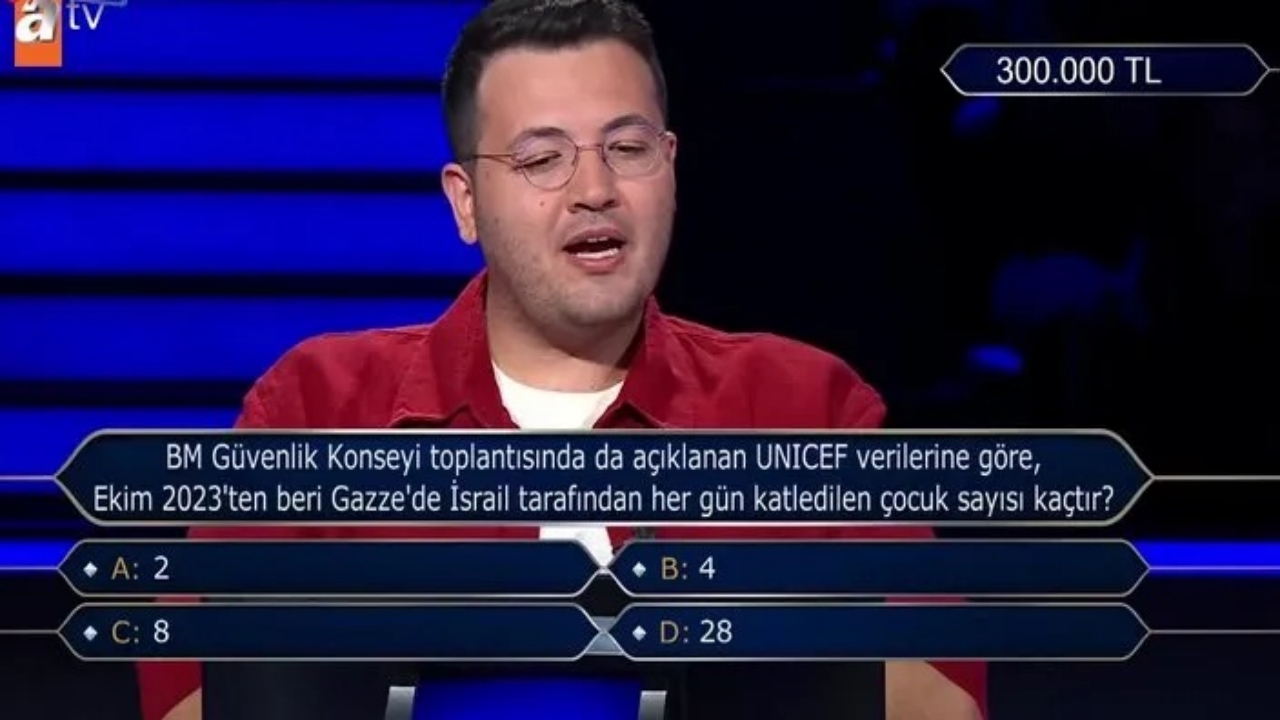 Foto - Kim Milyoner Olmak İster’e "Gazze" sorusu damga vurdu! Yarışmacının cevabı hüzünlü anlar yaşattı