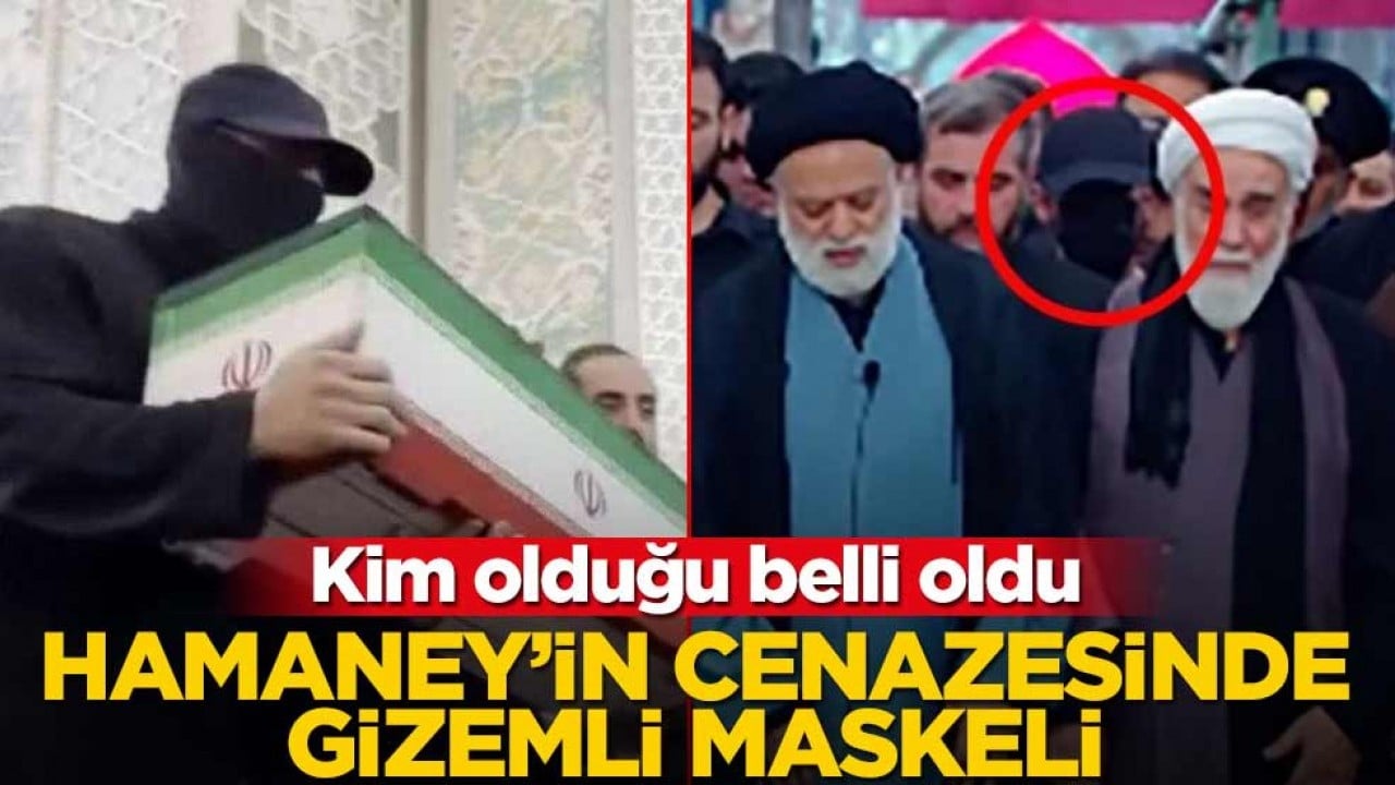 Kim olduğu belli oldu! Hamaney’in cenazesinde gizemli maskeli
