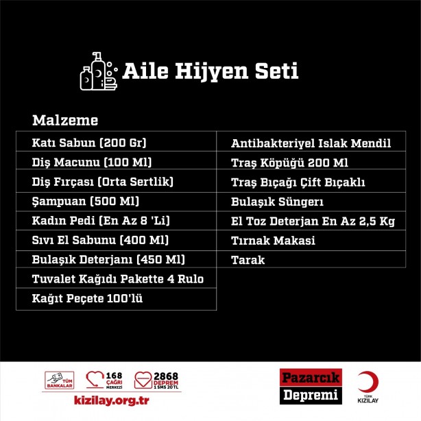 Foto - Kızılay listeyi güncelledi! İşte ihtiyaçlar