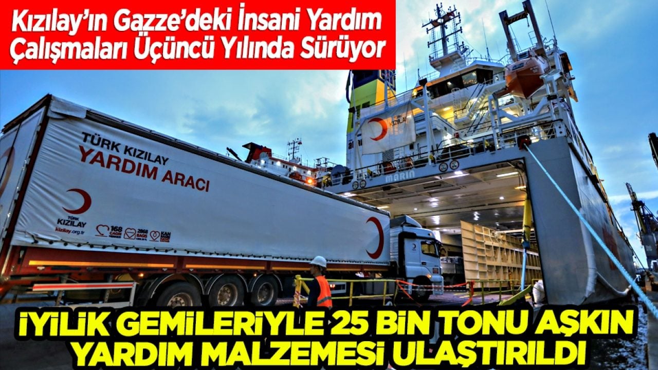 Kızılay’ın Gazze’deki İnsani Yardım Çalışmaları Üçüncü Yılında Sürüyor: İyilik Gemileriyle 25 Bin Tonu Aşkın Yardım Malzemesi Ulaştırıldı