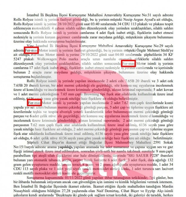 Foto - Koç Grubu şirketi tarandı! Mermi yağmuruna tuttular