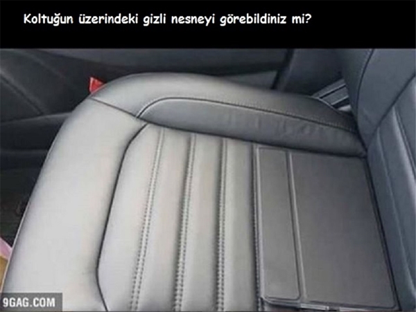 Koltuğun üzerindeki nesneyi görebiliyor musunuz?