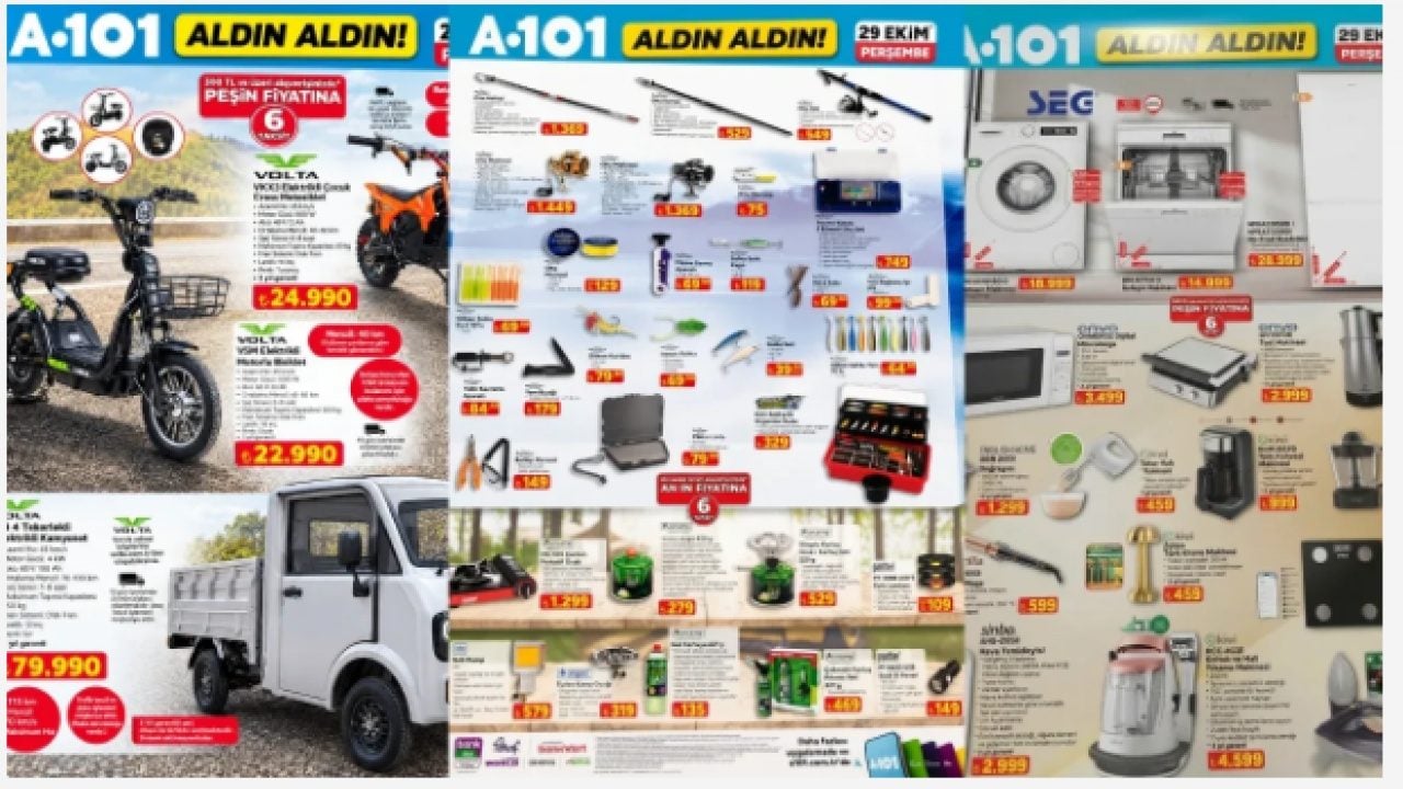 Koltuk-halı yıkama makinesi, elektrikli bisiklet... A101 29 Ekim kataloğu yayınlandı!