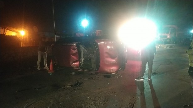 Foto - Kontrolden çıkan otomobil takla attı, sürücü ölümden döndü