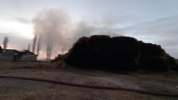 Foto - Kopan elektrik teli 20 bin saman balyasını yaktı