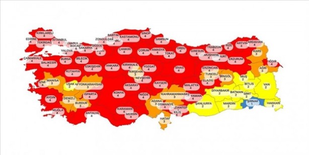 Koronavirüs risk değerlendirme haritası açıklandı: Türkiye kızarıyor!
