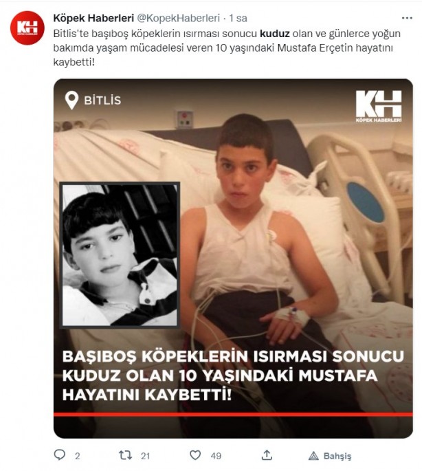 Foto - Kuduz olan küçük Mustafa, hayatını kaybetti! Sosyal medya ayağa kalktı! Hükümet, bakanlar, valilik ve belediye kamuoyundaki infiale hala sessiz!
