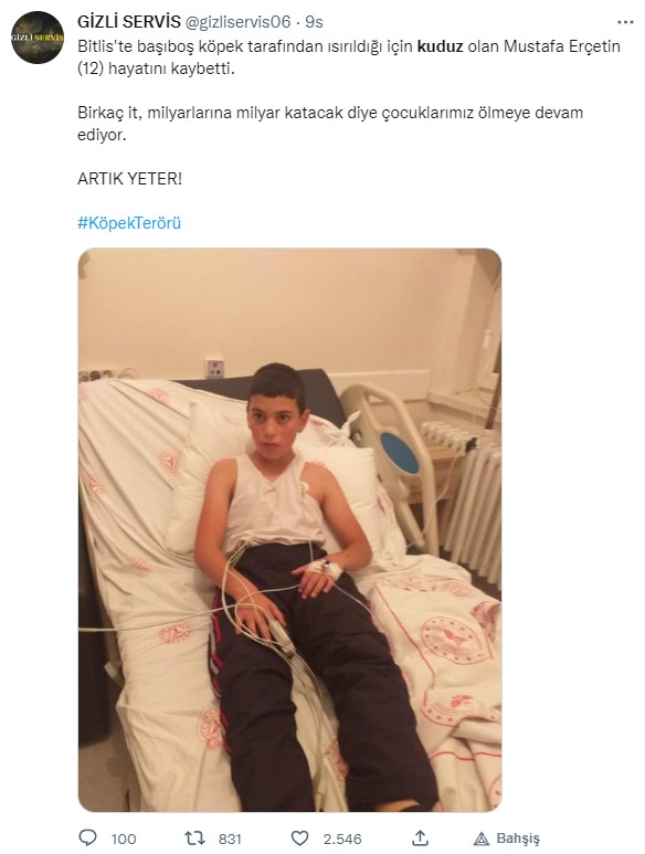 Foto - Kuduz olan küçük Mustafa, hayatını kaybetti! Sosyal medya ayağa kalktı! Hükümet, bakanlar, valilik ve belediye kamuoyundaki infiale hala sessiz!