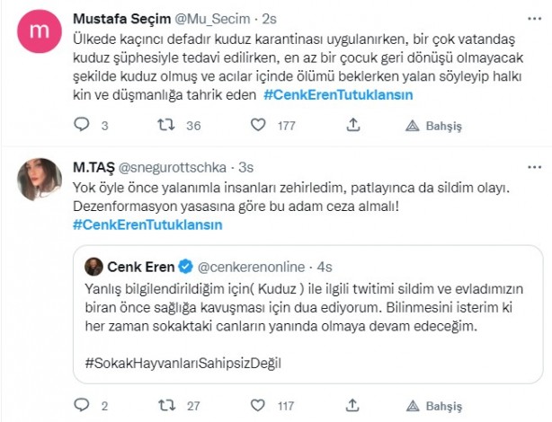 Foto - 'Kuduz' skandalının ardından vatandaşlar ayağa kalktı! Dezenformasyon yapan Cenk Eren'e sert tepki