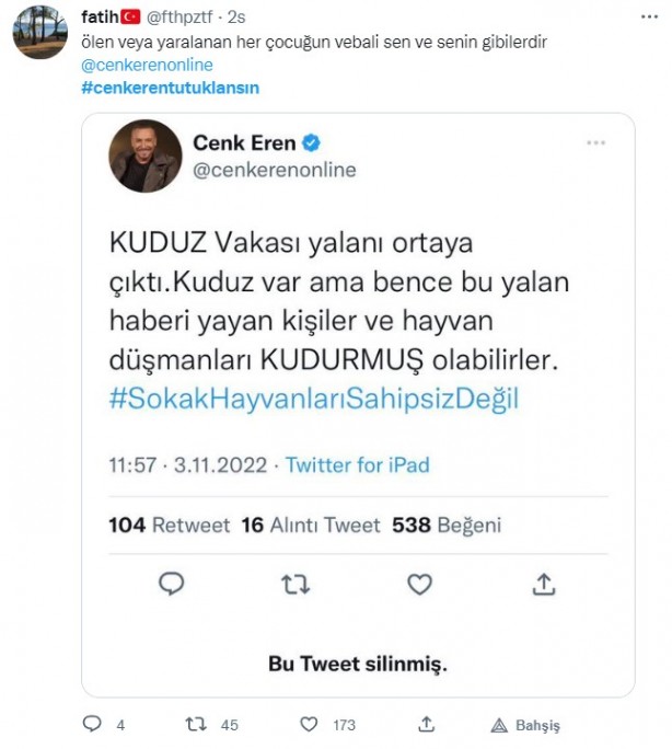 Foto - 'Kuduz' skandalının ardından vatandaşlar ayağa kalktı! Dezenformasyon yapan Cenk Eren'e sert tepki
