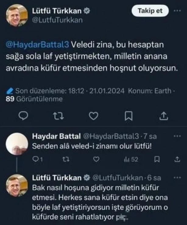 Foto - Küfürbaz Lütfü Türkkan'dan yeni edepsizlik!