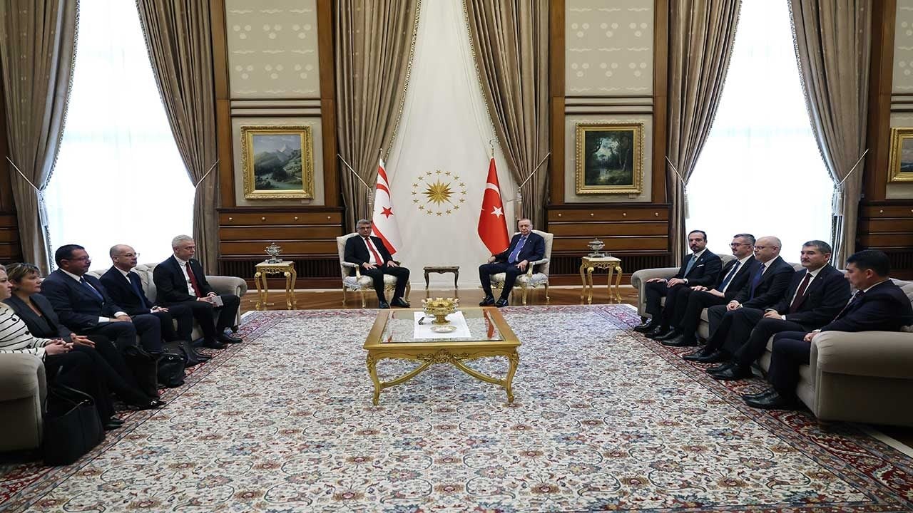 Foto - Külliye’de kritik görüşme! Cumhurbaşkanı Erdoğan ile KKTC Lideri Erhürman’dan Doğu Akdeniz mesajı!