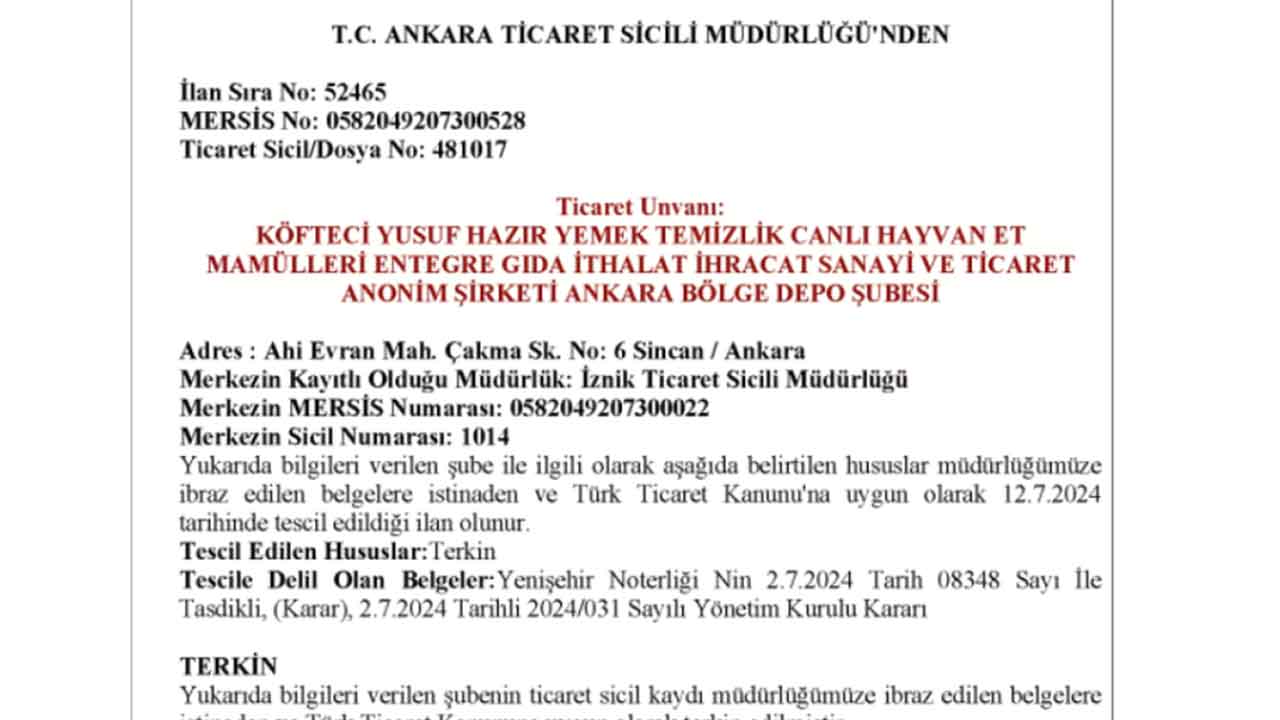 Foto - Kumpas filan deniyor ama Köfteci Yusuf'u zora düşürecek belge ortaya çıktı! Sessiz sedasız kapatmışlar