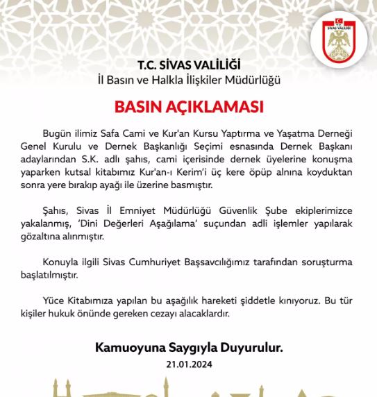 Foto - Kur'an-ı Kerim'e çirkin saldırı! Valilik açıklama yaptı