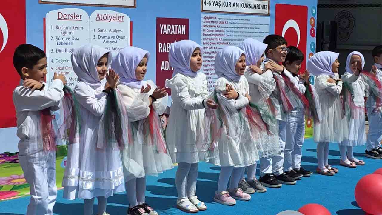 Kur’an kursu öğrencilerinin renkli anları: Asım’ın Nesli’nin yıl sonu coşkusu