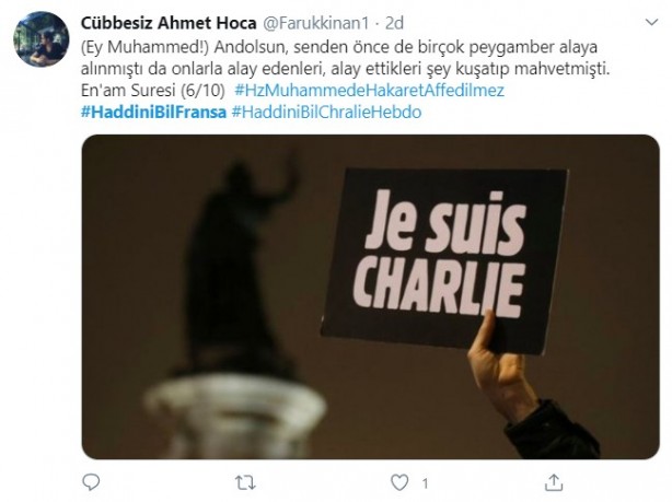 Foto - Küstah Macron'dan Peygamberimiz'e hakarete destek! Ey kafirler yenileceksiniz ve Cehennem'e sürüleceksiniz!