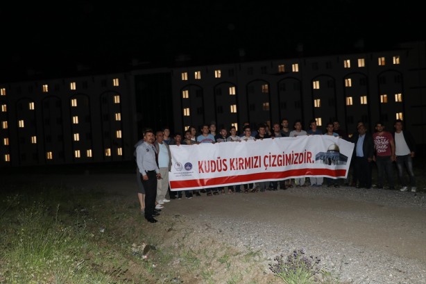 Foto - KYK'daki öğrencilerden İsrail'e Kudüs protestosu!