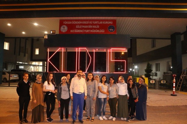 Foto - KYK'daki öğrencilerden İsrail'e Kudüs protestosu!