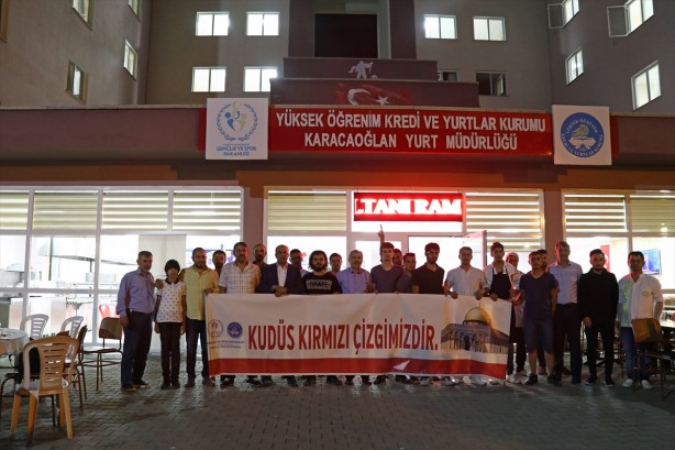 Foto - KYK'daki öğrencilerden İsrail'e Kudüs protestosu!