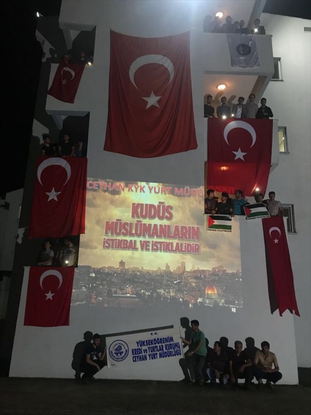 Foto - KYK'daki öğrencilerden İsrail'e Kudüs protestosu!