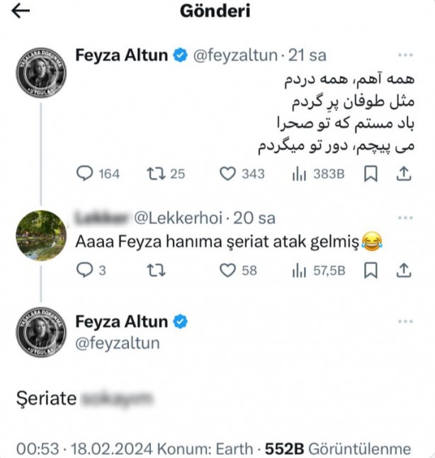 Foto - LGBT destekçisi Feyza Altun İslam'a dil uzattı! Küfür etmekten çekinmedi