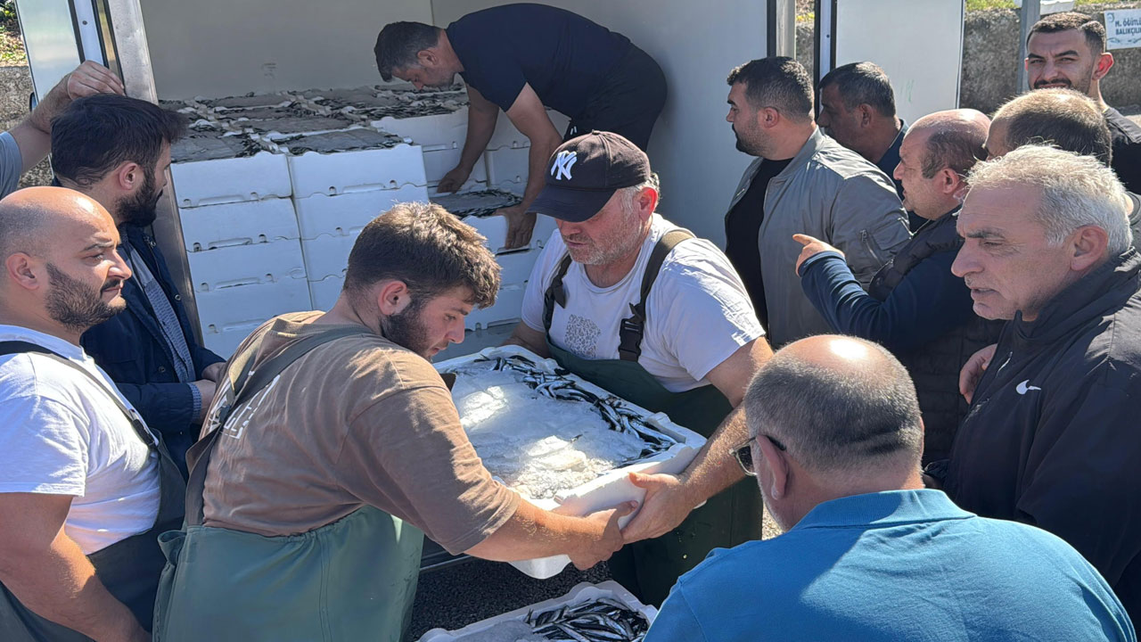Foto - Limana bereketle döndüler! Balıkçılar kasalar dolusu hamsiyle döndü