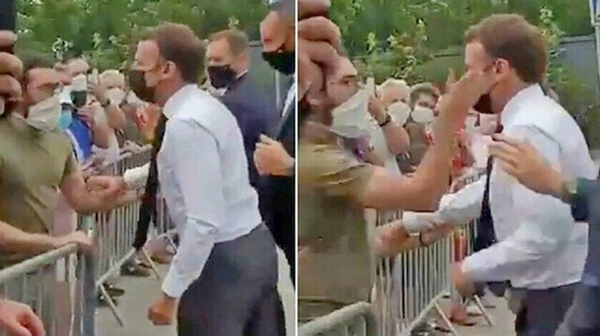 Foto - Macron'u şok eden soru: Yediğin tokat nasıldı?