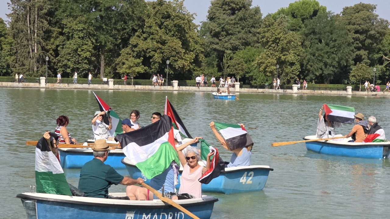 Madrid’de on binler Filistin için sokağa indi