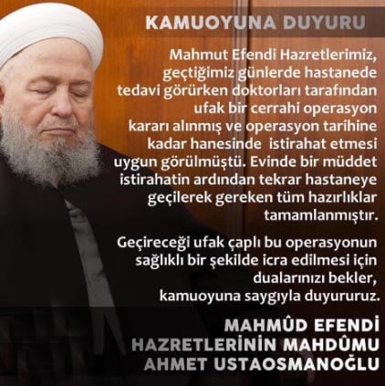 Foto - Mahmut Efendi’nin ameliyat sonrası ilk görüntüsü