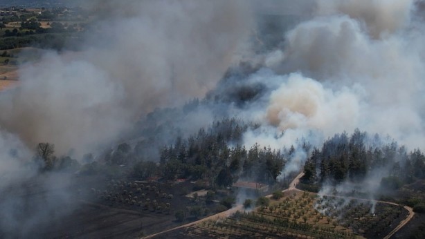 Foto - Makilik yangını ormana sıçradı! Ekipler olay yerinde